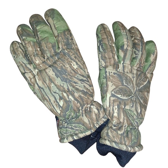 Realtree Camo Hunting Gloves Size XL Thermolite Insulated Leather Palm - Picture 1 of 5